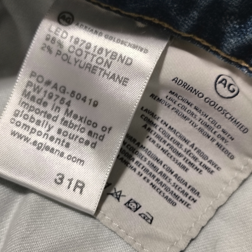 AG $225 AG-ED Alexxis High Rise Vintage Straight Jeans Women's 31R Retro Fading - Picture 7 of 11